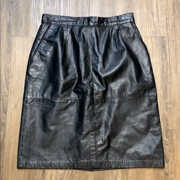 intuitions | Skirts | Vintage Leather Skirt | Poshmark